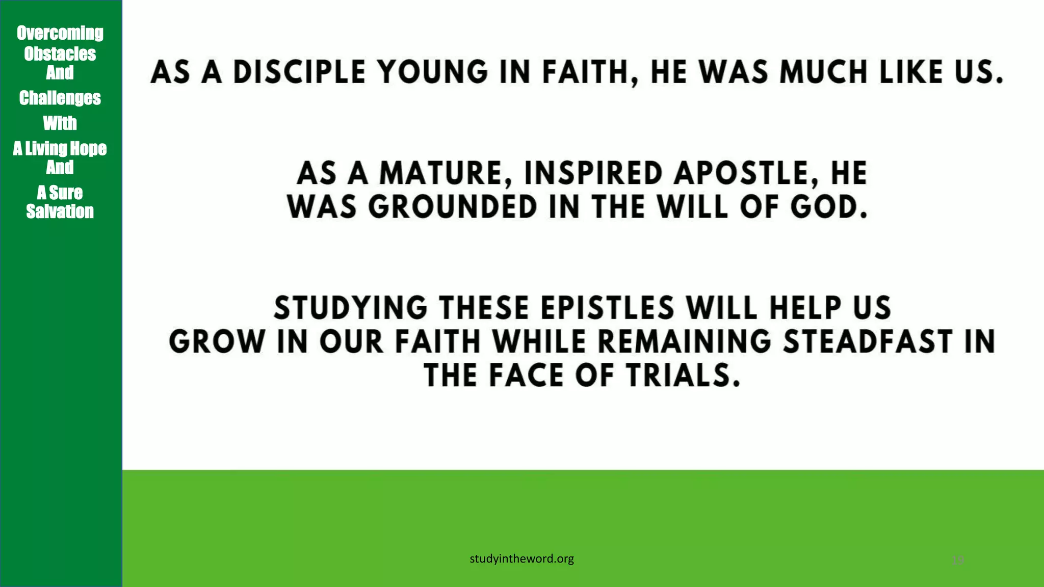 Obstacles Jesus LESSON 1 OVERCOMING OBSTACLES PETER A FLAWED YET FAITHFUL FOLLOWER OF ...