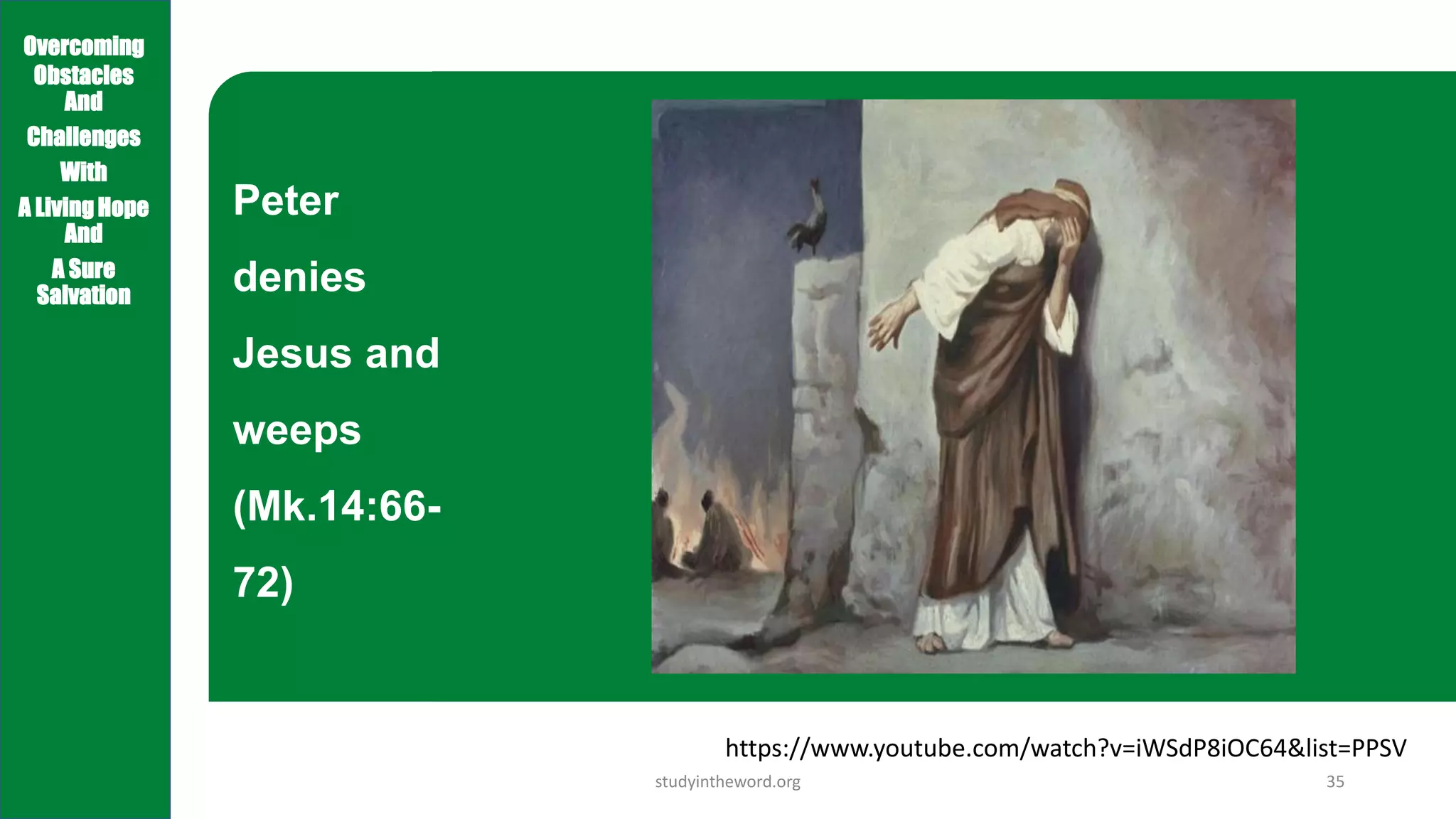 Obstacles Jesus LESSON 1 OVERCOMING OBSTACLES PETER A FLAWED YET FAITHFUL FOLLOWER OF ...
