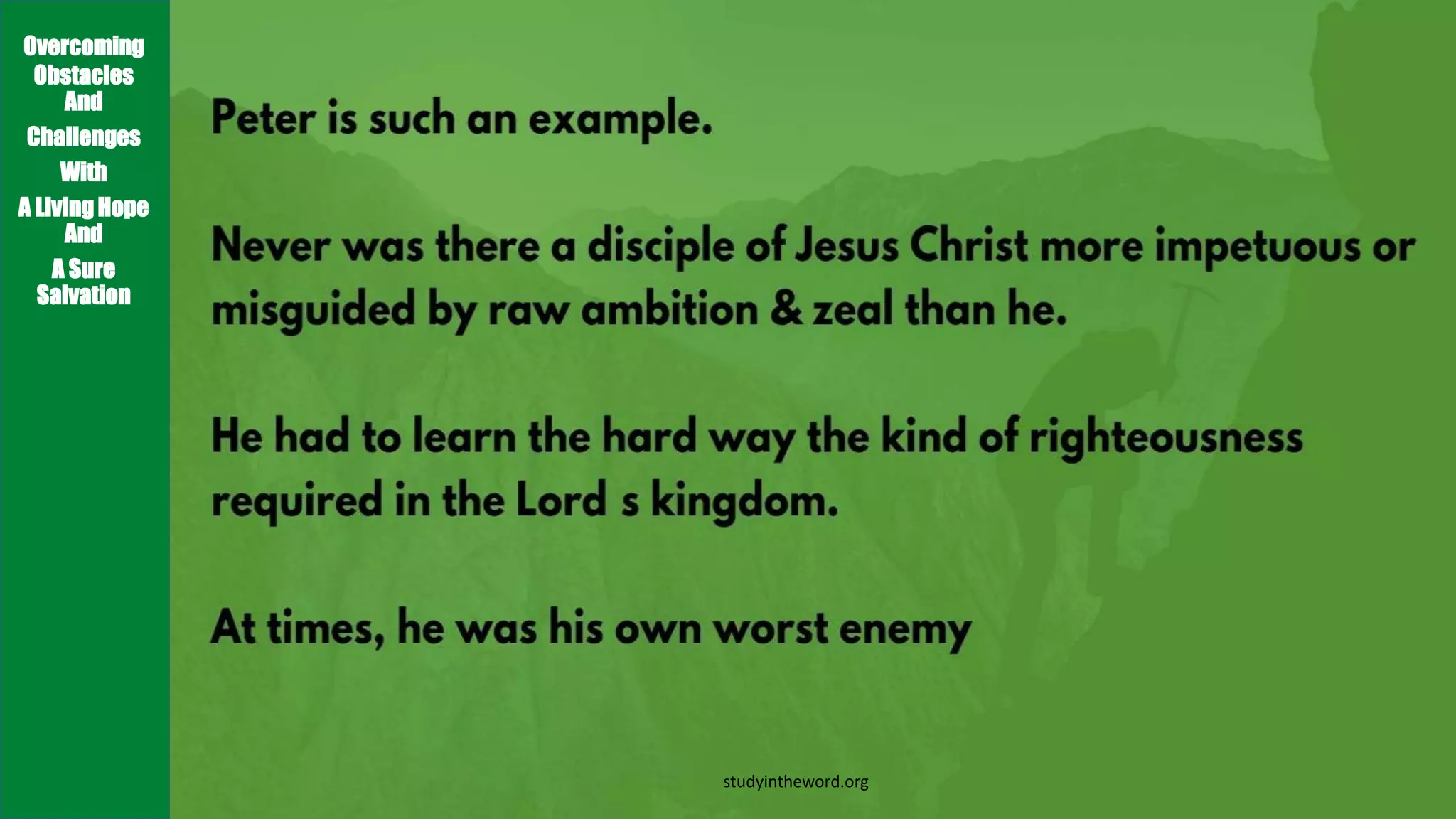 Obstacles Jesus LESSON 1 OVERCOMING OBSTACLES PETER A FLAWED YET FAITHFUL FOLLOWER OF ...