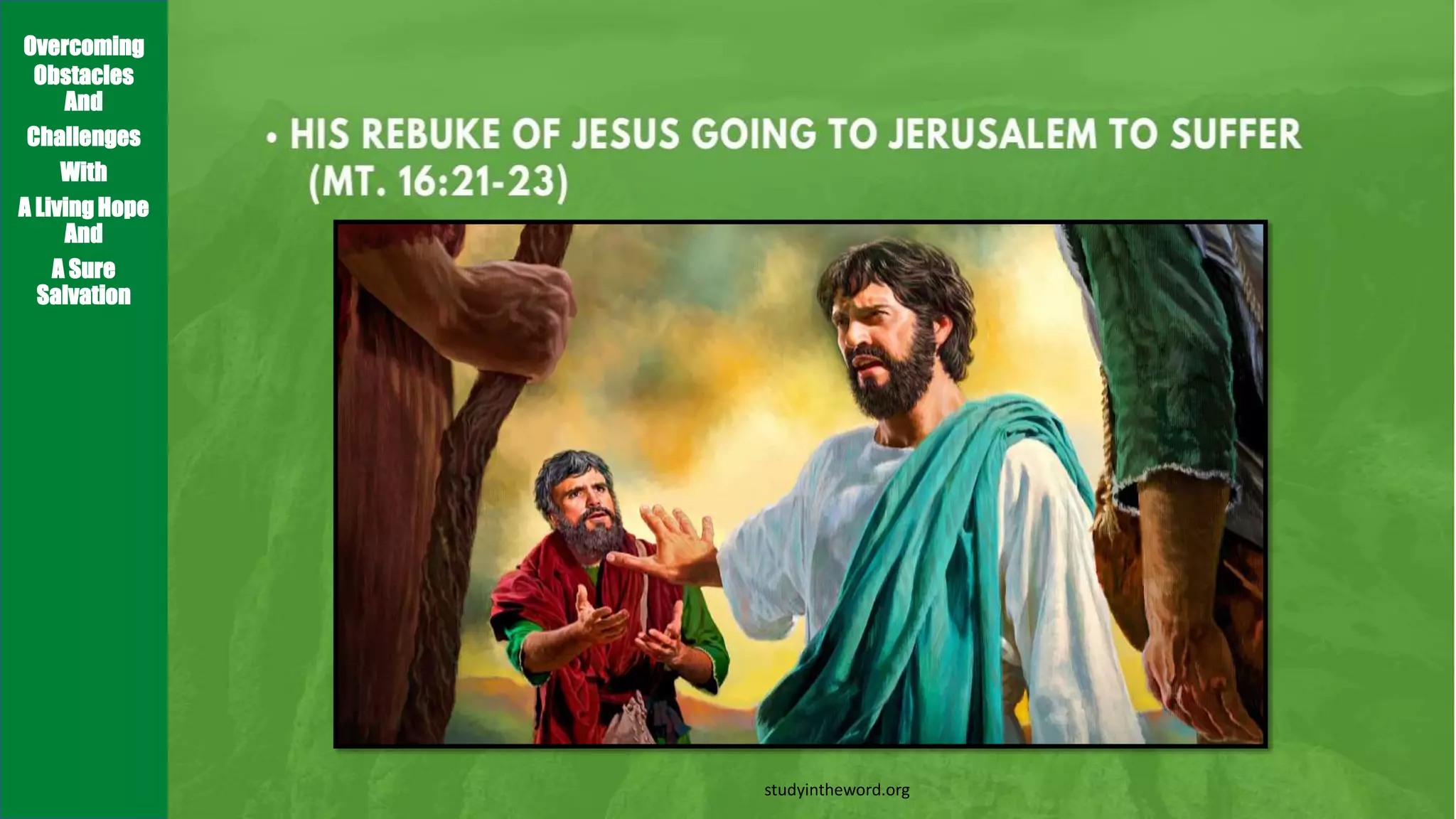 Obstacles Jesus LESSON 1 OVERCOMING OBSTACLES PETER A FLAWED YET FAITHFUL FOLLOWER OF ...