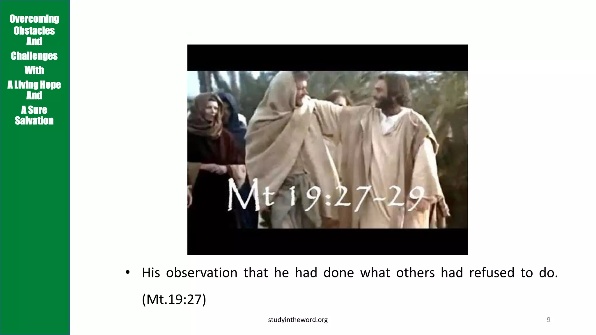 Obstacles Jesus LESSON 1 OVERCOMING OBSTACLES PETER A FLAWED YET FAITHFUL FOLLOWER OF ...