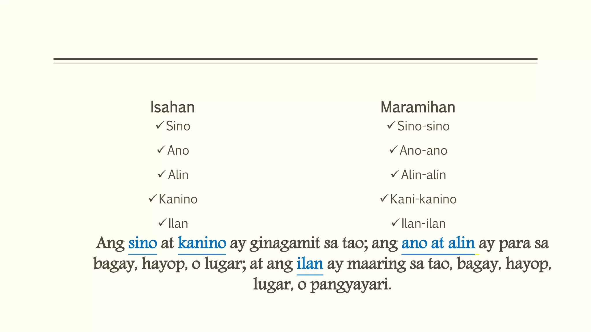 Lesson 1 panghalip pananong sub topic | PPTX