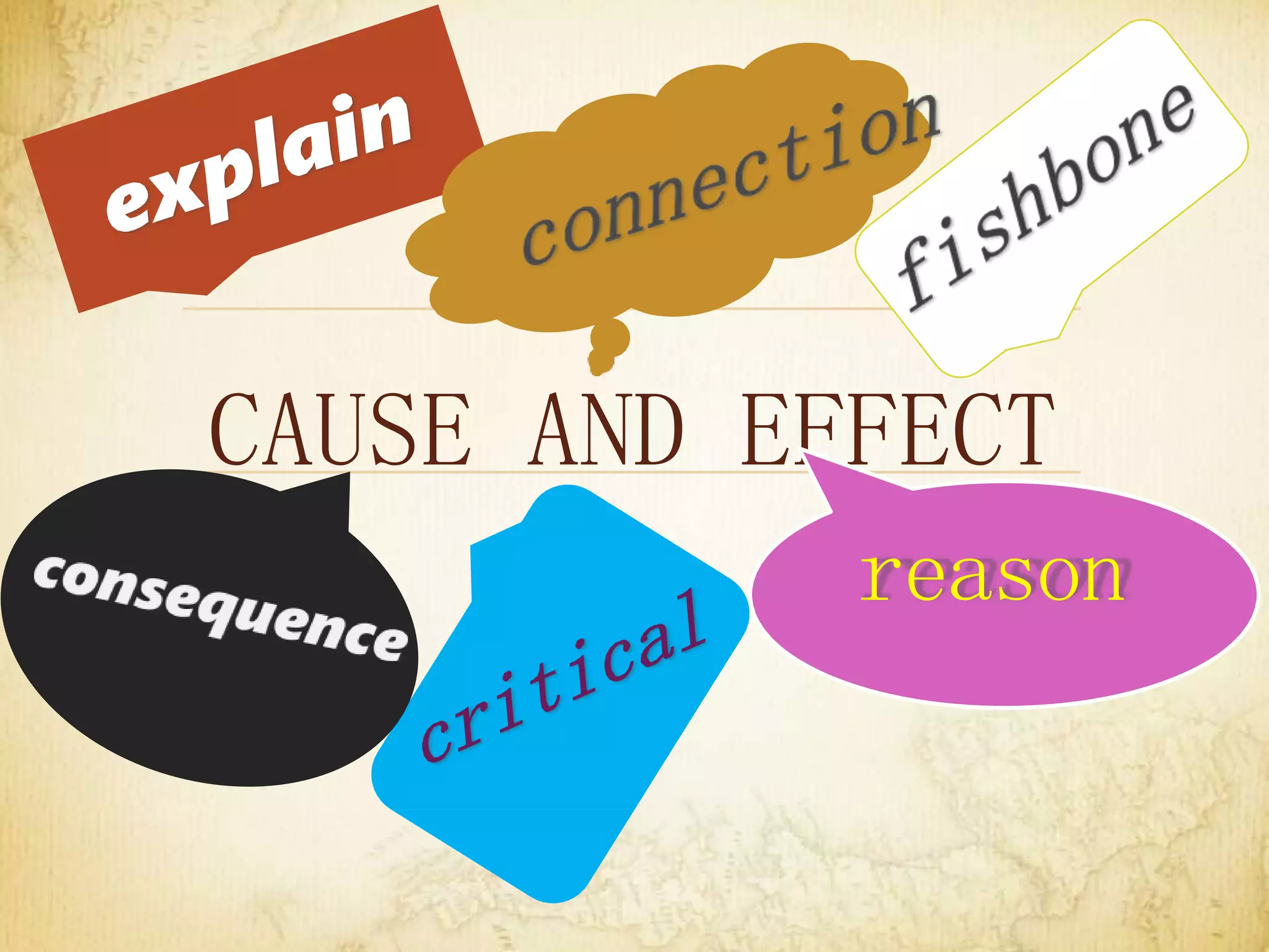 CAUSE AND EFFECT
reason
 