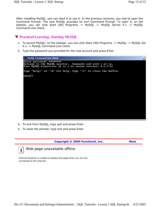 Lesson 1 sql | PDF
