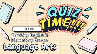 Lesson 1 TEEG LA Teaching English in the Elementary Grades (Language ...