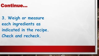 preparing kitchen tools and equipment and the ingredients- GRade 10 | PPTX