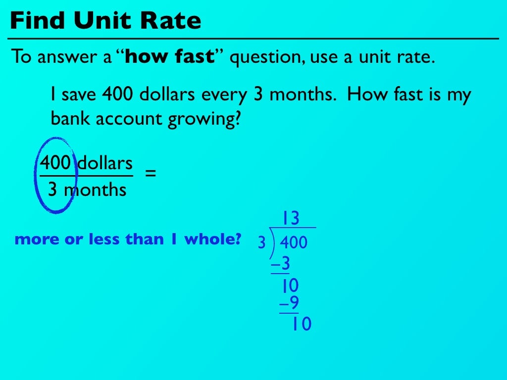 Lesson 1 (Unit Rates)