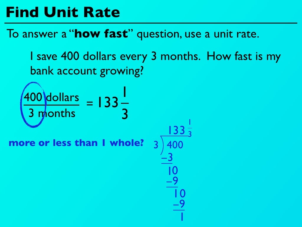 Lesson 1 (Unit Rates)