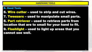 ICT: Computer Hardware Services - Lesson 1 use hand tools by Je-Jireh ...