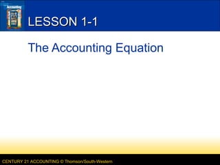 LESSON 1-1 The Accounting Equation 