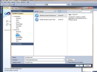 Cloud Computing -Windows Azure Creating Web Application in cloud