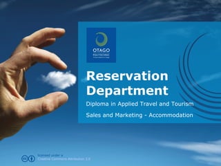 Reservation Department Diploma in Applied Travel and Tourism Sales and Marketing - Accommodation 