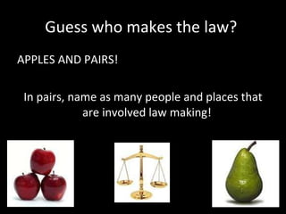 Guess who makes the law?  ,[object Object],[object Object]