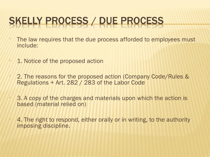 Agency agreement, grounds for termination, skelly process