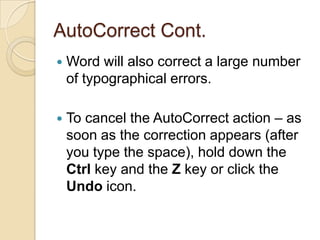 Beginners: Microsoft Office Word 2007 Lesson 2 | PPTX