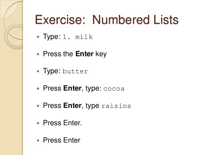microsoft office exercise