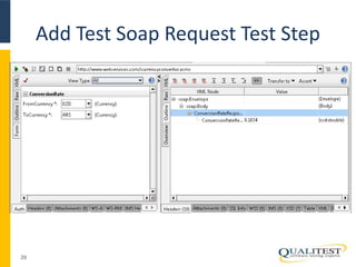 Add Test Soap Request Test Step 
20 
 