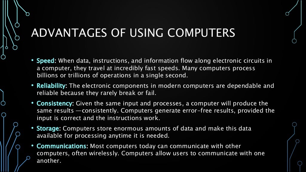 Lesson 2.0 definition, importance, and advantages of computers
