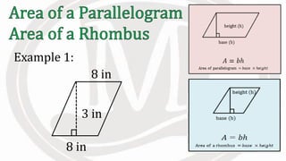 Example 1:
8 in
3 in
8 in
 