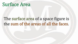 The of a space figure is
the .
 