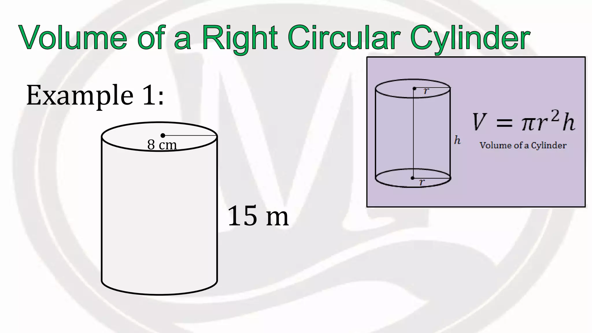 Example 1:
15 m
8 cm