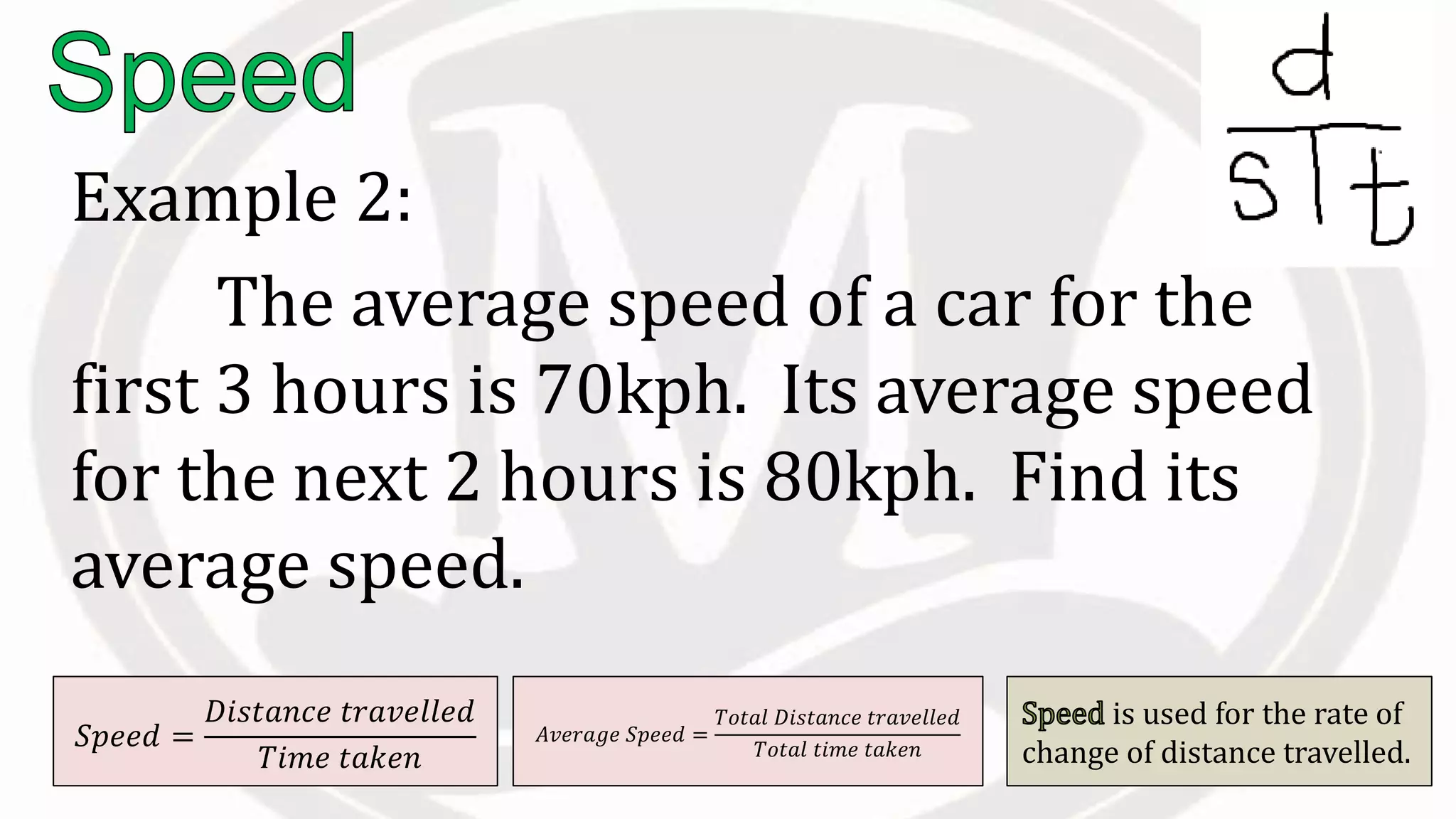 Lesson 2.10 ratio, rate and speed | PPTX