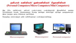 jdpahs; fzpdpfs;/ Ez;fzpdpfs;/ rpWfzpdpfs;
(Personal Computers/Micro Computers/Mini Computers)
,J rpwpa fzpdpahFk;. jdpahs; gad;ghl;bw;Fg; gad;gLj;jg;gLk; ,f;fzpdpfs; Fiwe;j
nfhs;jpwidf; nfhz;l epidtfj;ijg; Nghd;W mstpYk; tpiyapYk; fjpapYk; Fiwe;jdthFk;.
,it Fiwe;j msT kpd;idAk; Efh;fpd;wd.
Nkw;Fwpj;j tifg;gLj;jy; etPd fzpdpfSf;Fk; gad;gLj;jg;gLfpd;wJ.
 