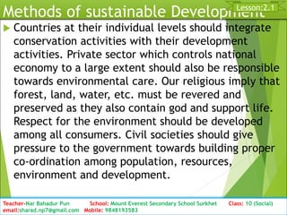 Lesson 2.1 (ten social) Sustainable Development | PPTX