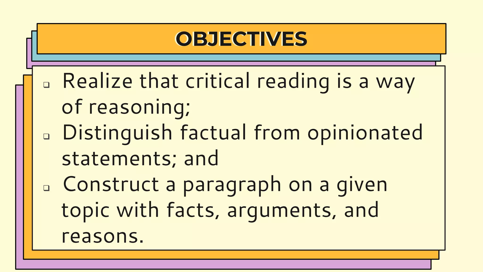 Critical Reading as Reasoning | PPTX