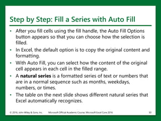 Auto Fill Options Button Working with excel.ppt Microsoft 2016.pt