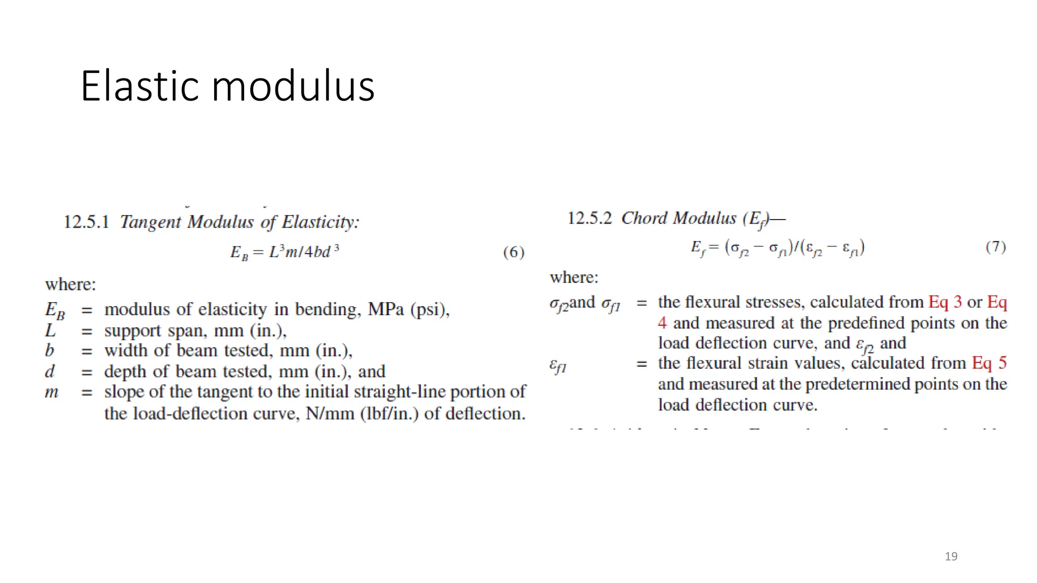 Elastic modulus
19
 