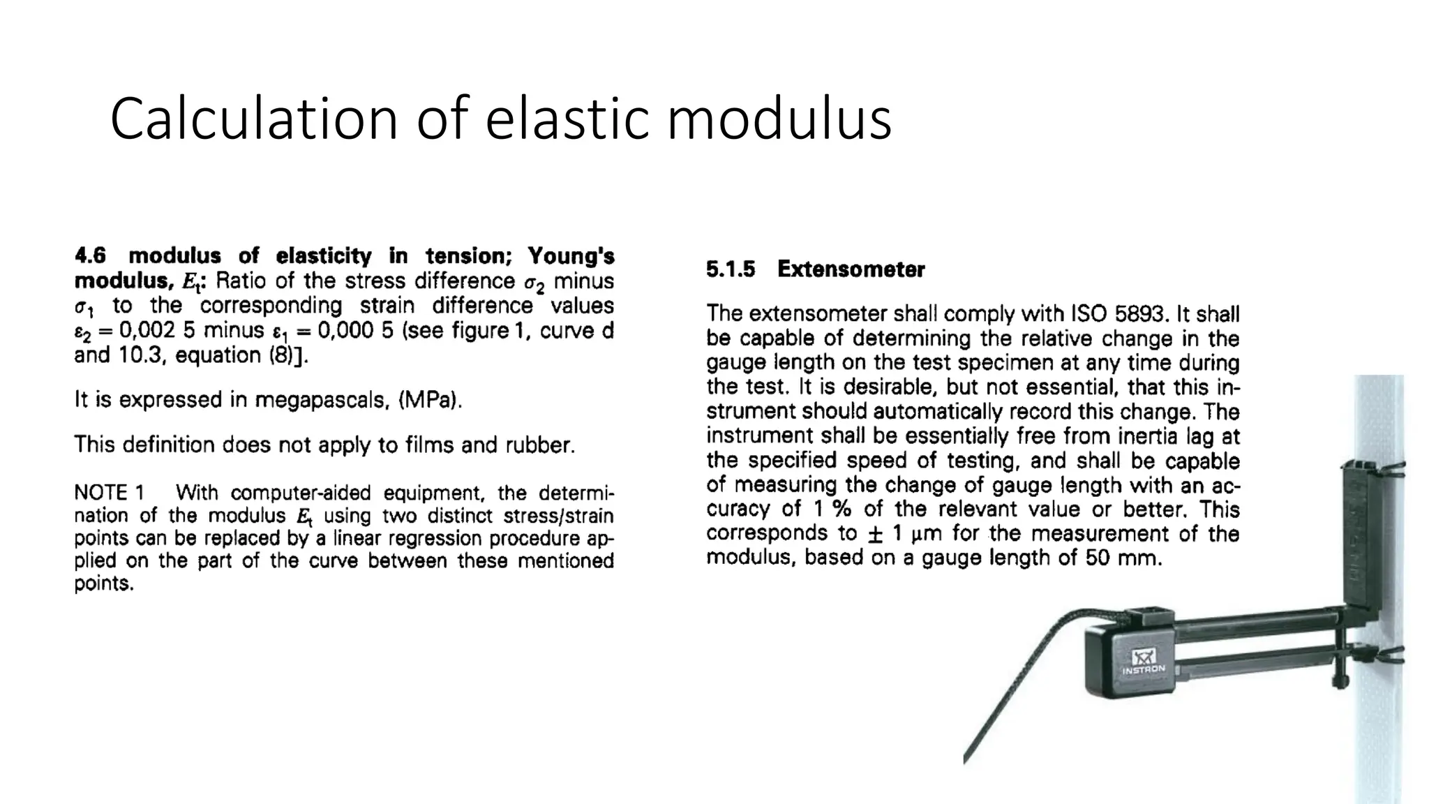 Calculation of elastic modulus
26
 