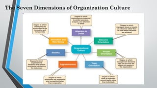 The Seven Dimensions of Organization Culture
 
