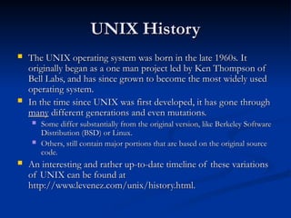 History and evolution of UNIX/LINUX operating system | PPT
