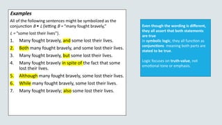 Comprehensive Introduction to Sentential Logic and Symbolization | PPTX