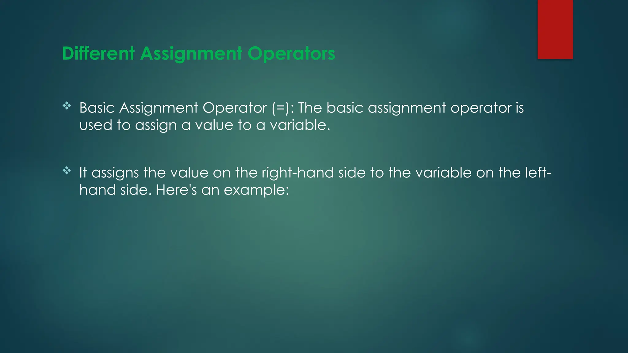 Lesson 2 - Introduction to Assignment Operators.pptx