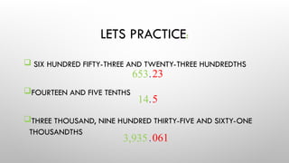 Mastering Decimal Numbers: Comparing, Ordering, and Operations | PPT