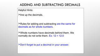 Mastering Decimal Numbers: Comparing, Ordering, and Operations | PPT