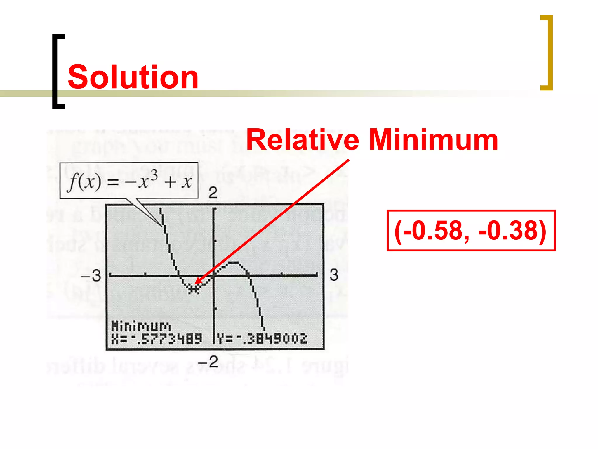 Solution
Relative Minimum
(-0.58, -0.38)
 