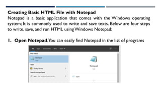 Lesson 2 - HTML Overview - History and Basic Syntax | PPTX