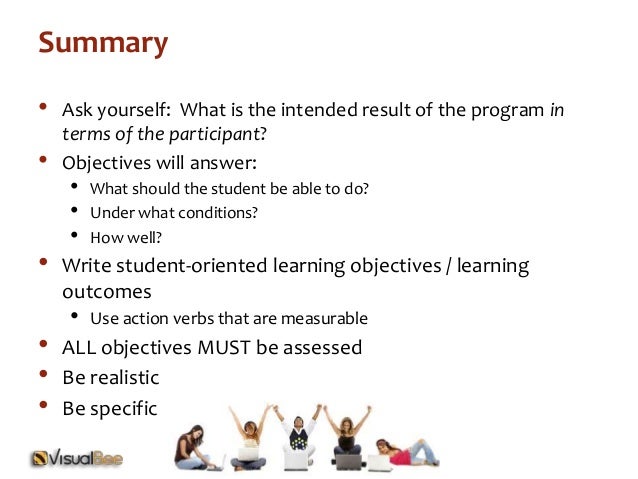 week 2 instructional objectives how would you summarize yourself and your objectives samples