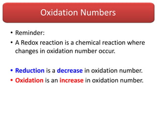 Comprehensive Guide to Assigning Oxidation Numbers in Redox Reactions | PDF