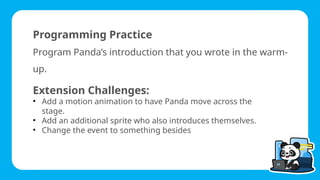 mBlock - Lesson 2 : Panda's_Greeting PPT. | PPTX