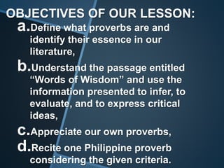 Lesson 2 proverbs | PPTX