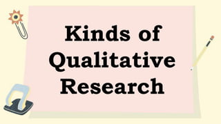 Kinds of
Qualitative
Research
 
