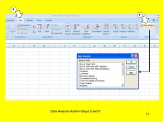 8
9
Data Analysis Add-In-Steps 8 and 9
59
 