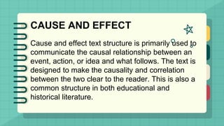 Effect Textbook Examples ENGLISH FOR ACADEMIC AND EDUCATIONAL PURPOSES LESSON 2 - TEXT STRUCTURE ...