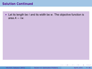 Lesson 20: Optimization (slides) | PDF