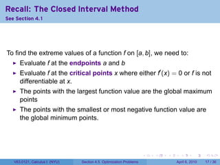 Lesson 20: Optimization (slides) | PDF