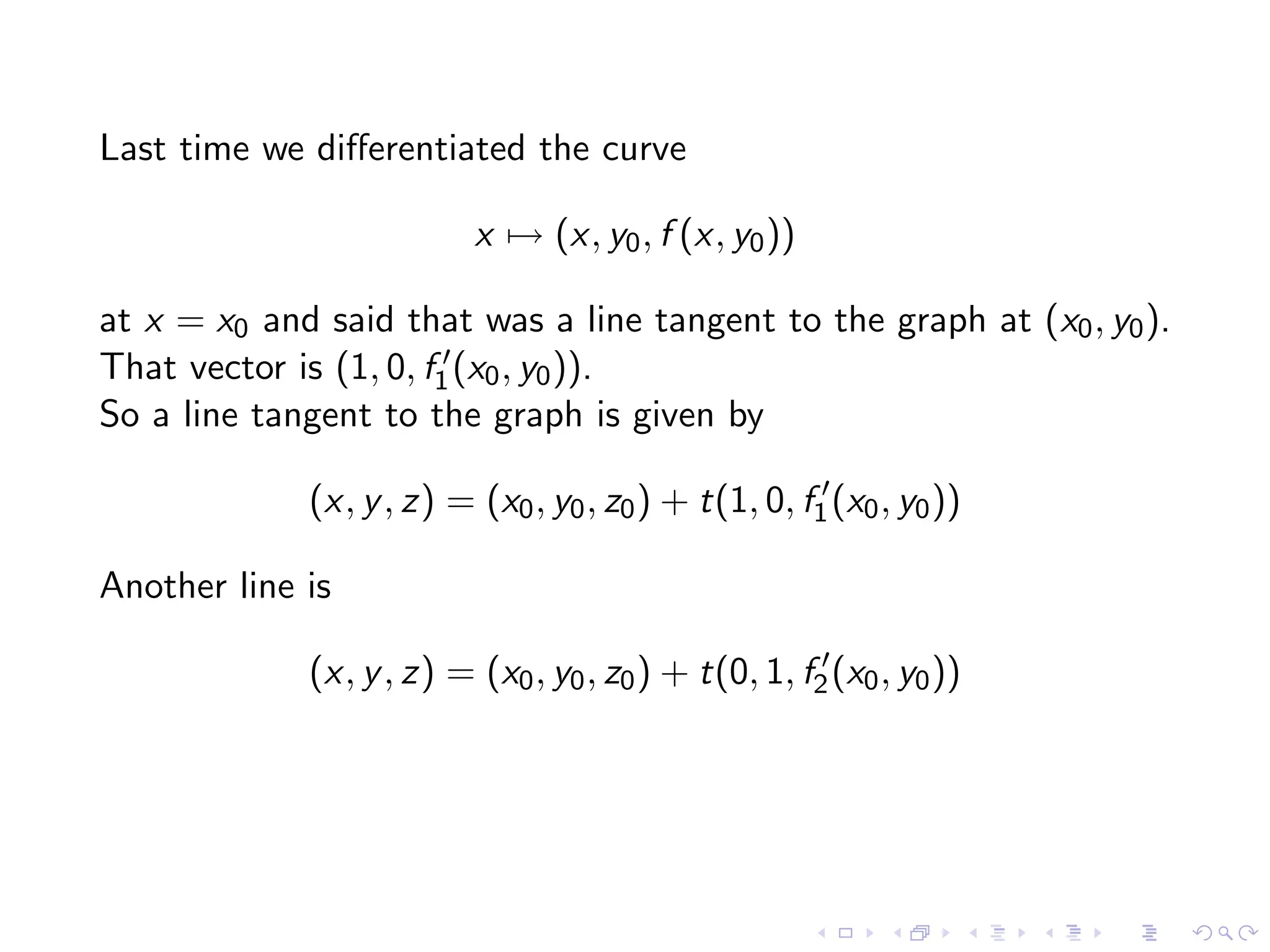 Lesson20 Tangent Planes Slides+Notes